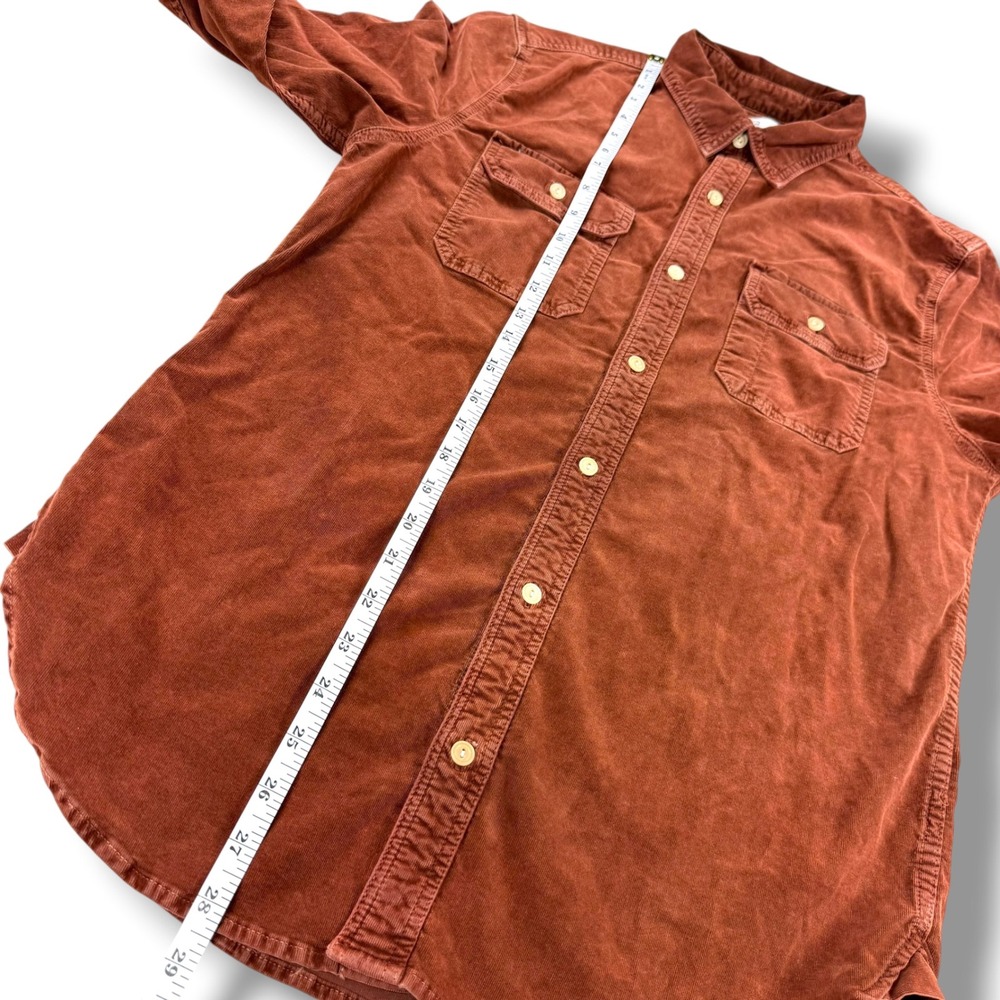 AG Adriano Goldschmied Mens Corduroy Button Down Shirt Rust Orange Size M - Picture 9 of 10